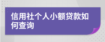 信用社個人小額貸款如何查詢