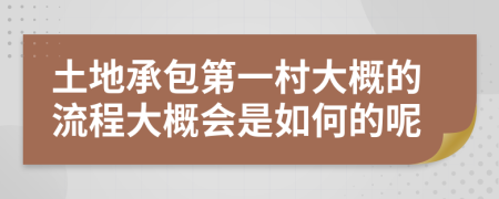 土地承包第一村大概的流程大概會是如何的呢