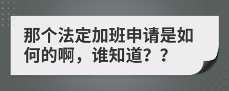 那個(gè)法定加班申請(qǐng)是如何的啊，誰(shuí)知道？？