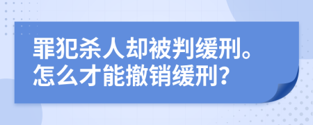 罪犯殺人卻被判緩刑。怎么才能撤銷緩刑？