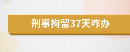 刑事拘留37天咋辦