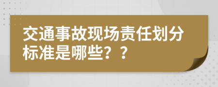 交通事故現(xiàn)場(chǎng)責(zé)任劃分標(biāo)準(zhǔn)是哪些？？