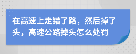 在高速上走錯(cuò)了路，然后掉了頭，高速公路掉頭怎么處罰
