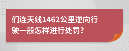 們連天線1462公里逆向行駛一般怎樣進行處罰？