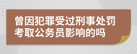 曾因犯罪受過(guò)刑事處罰考取公務(wù)員影響的嗎