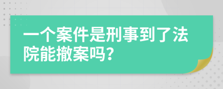 一個案件是刑事到了法院能撤案嗎？