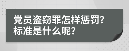 黨員盜竊罪怎樣懲罰？標準是什么呢？