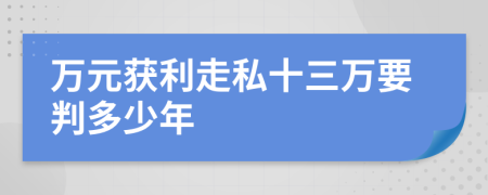 萬元獲利走私十三萬要判多少年