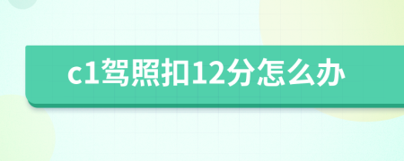 c1駕照扣12分怎么辦