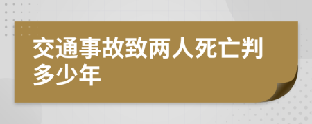 交通事故致兩人死亡判多少年