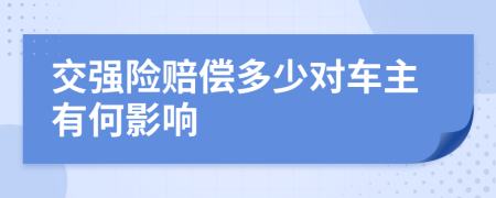 交強(qiáng)險(xiǎn)賠償多少對(duì)車主有何影響