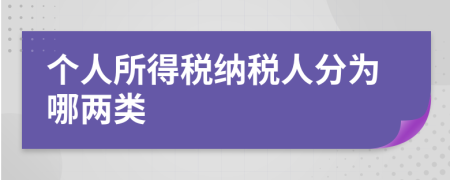 個(gè)人所得稅納稅人分為哪兩類