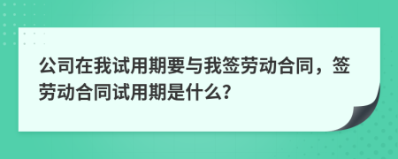 公司在我試用期要與我簽勞動(dòng)合同，簽勞動(dòng)合同試用期是什么？