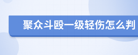聚眾斗毆一級(jí)輕傷怎么判