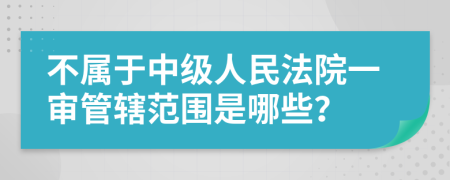 不屬于中級(jí)人民法院一審管轄范圍是哪些？