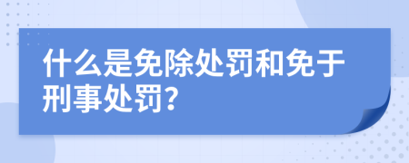 什么是免除處罰和免于刑事處罰？