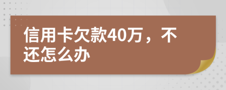 信用卡欠款40萬(wàn)，不還怎么辦