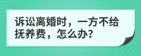 訴訟離婚時，一方不給撫養(yǎng)費(fèi)，怎么辦？