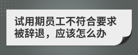試用期員工不符合要求被辭退，應(yīng)該怎么辦