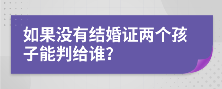 如果沒有結(jié)婚證兩個孩子能判給誰？