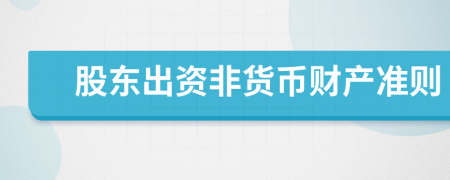 股東出資非貨幣財產(chǎn)準則