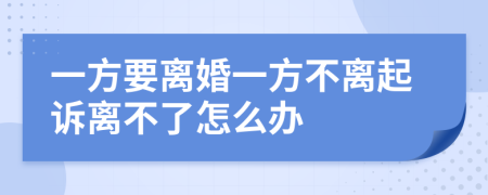 一方要離婚一方不離起訴離不了怎么辦