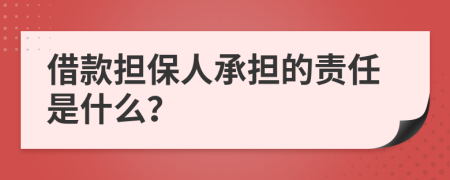 借款擔(dān)保人承擔(dān)的責(zé)任是什么？