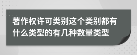 著作權許可類別這個類別都有什么類型的有幾種數(shù)量類型