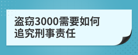 盜竊3000需要如何追究刑事責(zé)任