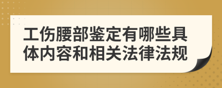 工傷腰部鑒定有哪些具體內(nèi)容和相關(guān)法律法規(guī)