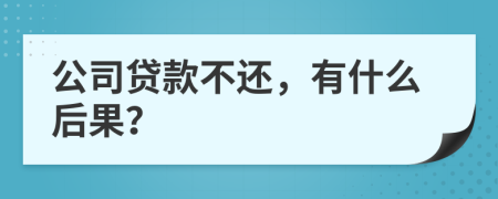 公司貸款不還，有什么后果？