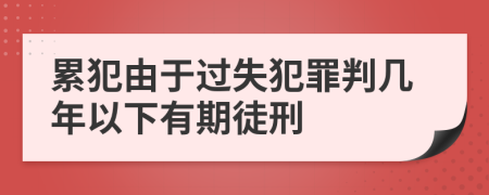 累犯由于過失犯罪判幾年以下有期徒刑