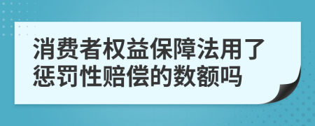 消費者權益保障法用了懲罰性賠償的數額嗎