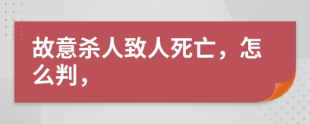 故意殺人致人死亡，怎么判，