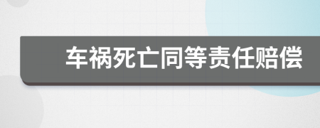 車禍死亡同等責任賠償