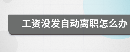 工資沒發(fā)自動(dòng)離職怎么辦