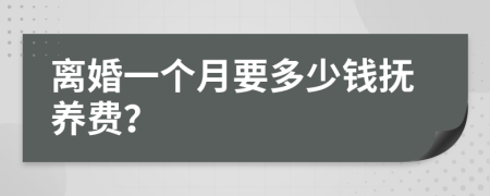 離婚一個月要多少錢撫養(yǎng)費(fèi)？