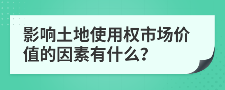 影響土地使用權市場價值的因素有什么？