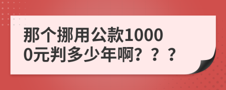 那個挪用公款10000元判多少年?。?？？