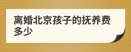 離婚北京孩子的撫養(yǎng)費(fèi)多少