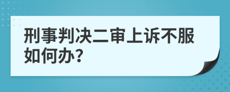 刑事判決二審上訴不服如何辦？