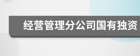 經(jīng)營(yíng)管理分公司國(guó)有獨(dú)資