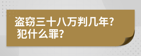 盜竊三十八萬判幾年? 犯什么罪？