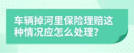 車輛掉河里保險理賠這種情況應(yīng)怎么處理？