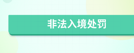 非法入境處罰