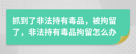 抓到了非法持有毒品，被拘留了，非法持有毒品拘留怎么辦