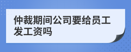 仲裁期間公司要給員工發(fā)工資嗎