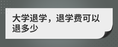 大學(xué)退學(xué)，退學(xué)費(fèi)可以退多少