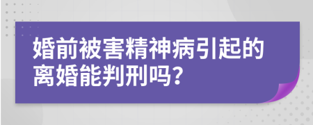婚前被害精神病引起的離婚能判刑嗎？