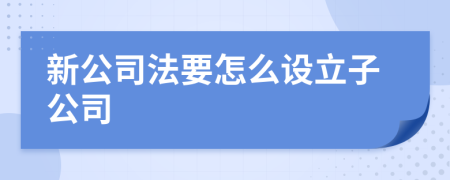 新公司法要怎么設立子公司